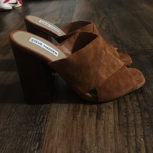 Steve Madden Chestnut Suede Mule Heels
