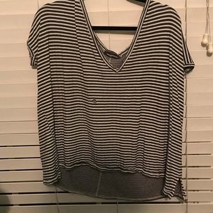 Brandy Melville Balck and white striped tee