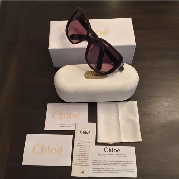 $480 New Chloe Brown Sunglasses w/ Case & Cards main image 5