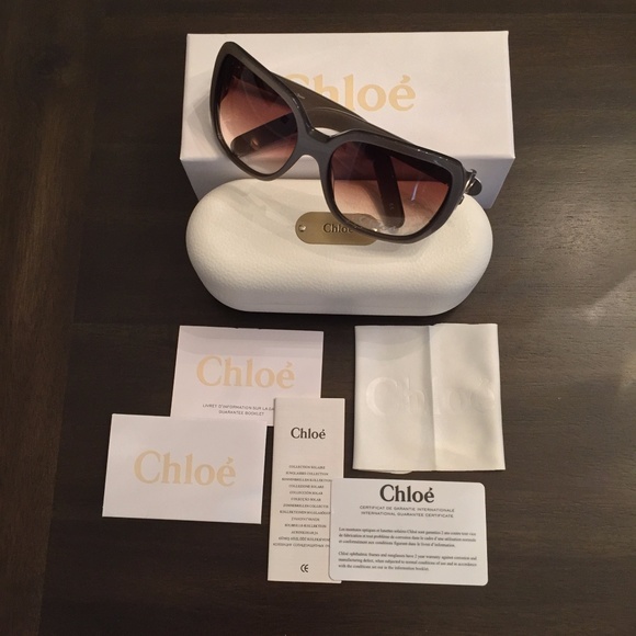 $480 New Chloe Brown Sunglasses w/ Case & Cards main image 7