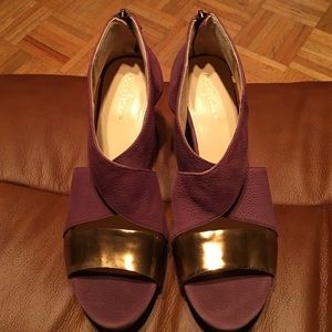 Cole Haan Purple Gold Wedges