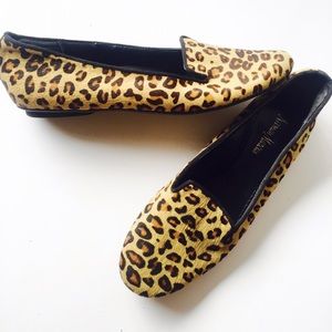 Neiman Marcus Calf Hair Leopard Loafers