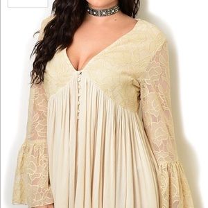 Bohemian Bell Sleeve Lace Dress