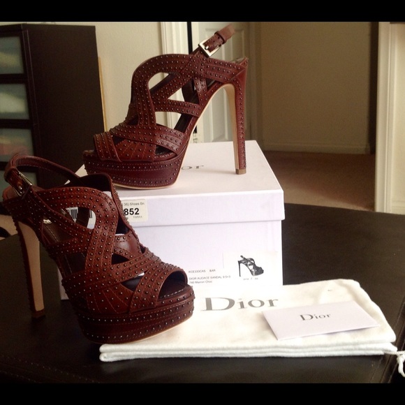 Christian Dior Studded Leather Platform Sandals - Picture 1 of 3