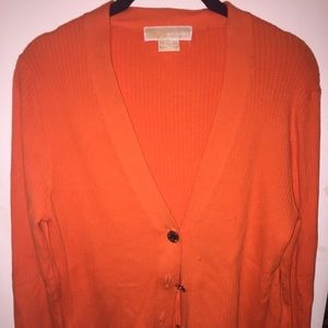 Michael Kors Orange Knit Cardigan L