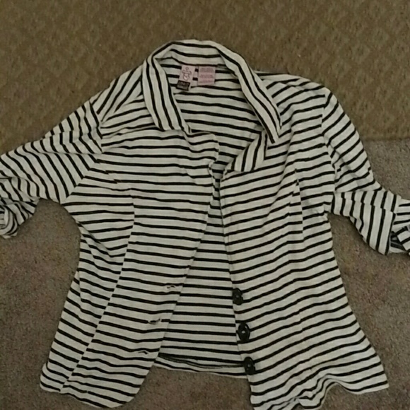 Cute navy and cream striped blazer