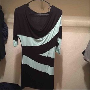 Black and blue striped dress