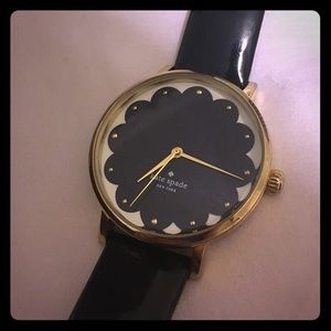 PRICE DROP: Kate Spade Black Leather Scallop Watch