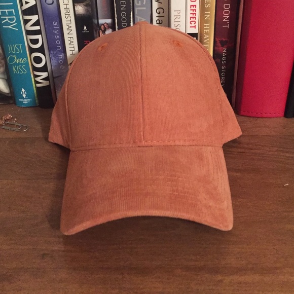 Orange corduroy baseball cap