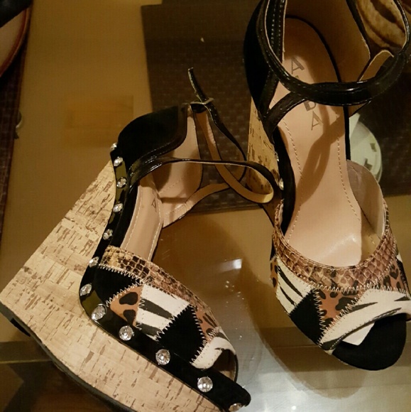 Leopard platform wedges
