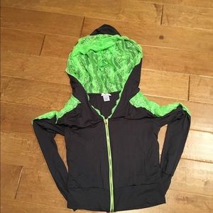 Lace zip up hoodie