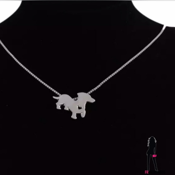 Silver-Plated Doxie Necklace - Picture 3 of 3