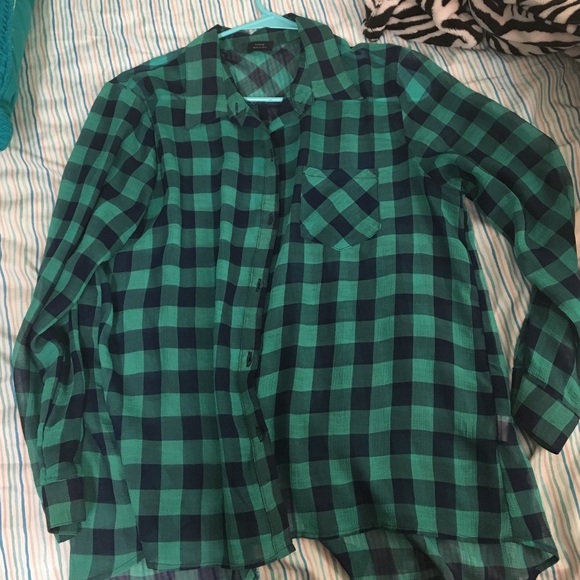 Plaid chiffon shirt