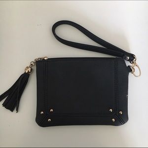 faux-leather wristlet