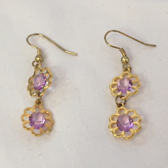 Light Amethyst Earrings (June b-stone) - Picture 2 of 3