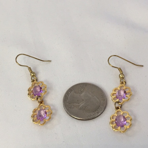 Light Amethyst Earrings (June b-stone) - Picture 3 of 3