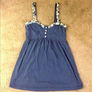 Blue top with Floral Pattern