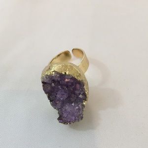 Purple Druzy Ring