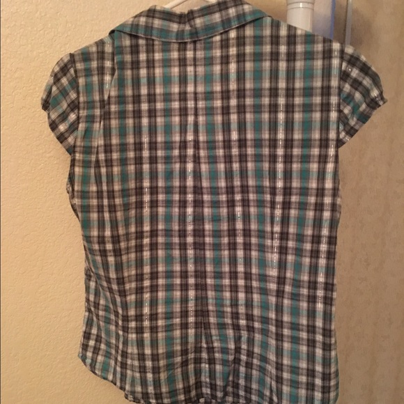 Teal and gray button down shirt - Picture 2 of 3