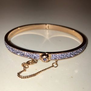 Henri Bendel Crystal Bangle in Purple & Rose Gold