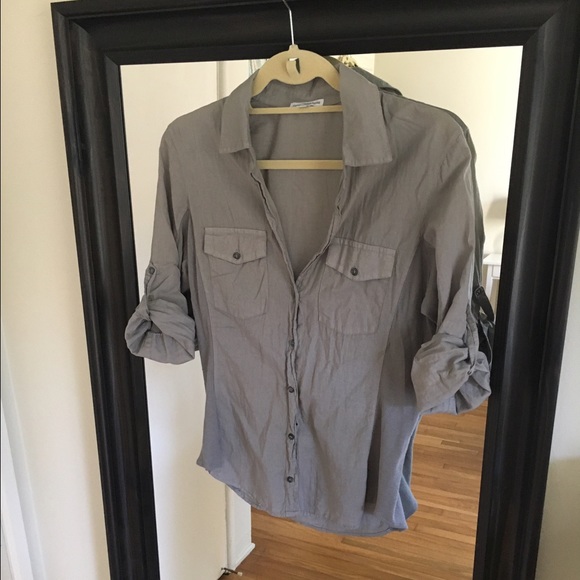 James Perse Gray Button Down Shirt