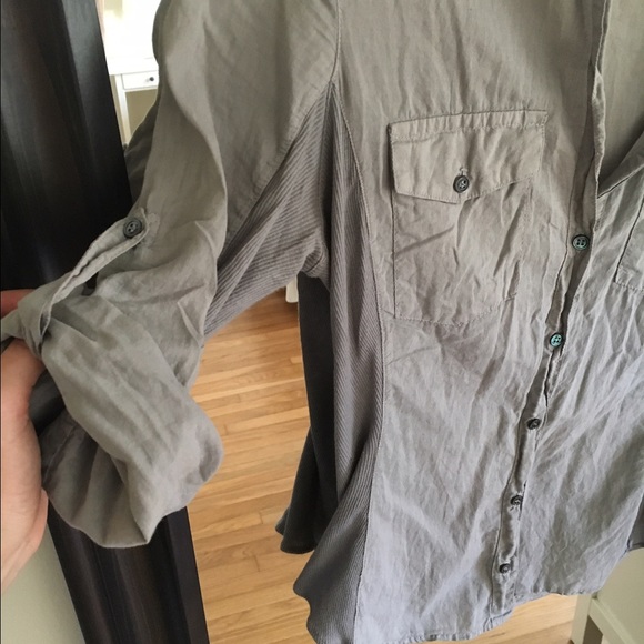 James Perse Gray Button Down Shirt - Picture 2 of 3