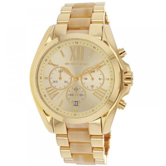 Michael Kors Accessories - Michael Kors Ladies Watch Bradshaw Gold Tone Horn