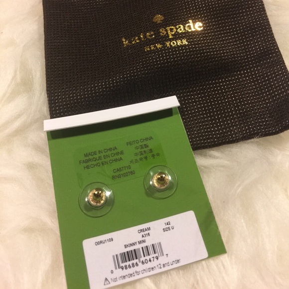 Kate Spade Skinny Mini Bow Pearl Earrings - Picture 3 of 4