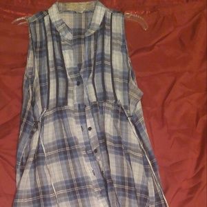 Plaid Blouse/ Short Dress