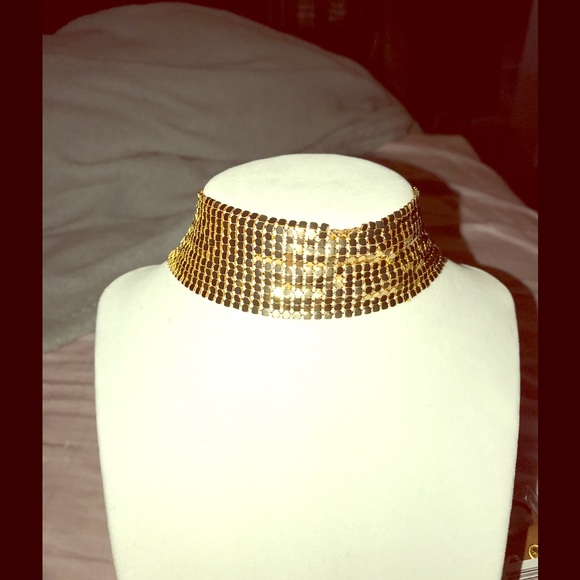 Gold mesh choker