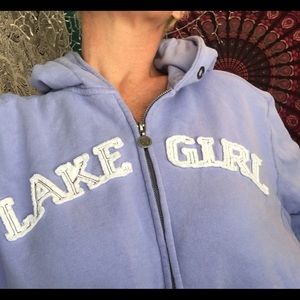 Lake Girl brand classic zip hoodie periwinkle