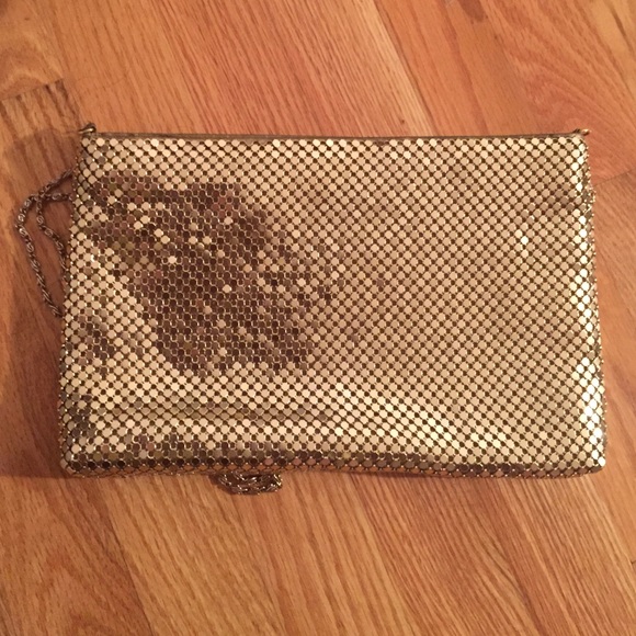 Gold sequence clutch with strap!