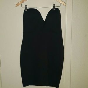 Black strapless dress