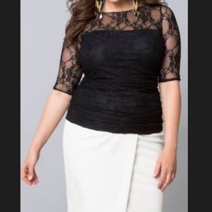 NWT NEVER WORN! Beautiful black lace top!!