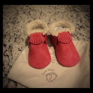 First Steps Pink Moccasins