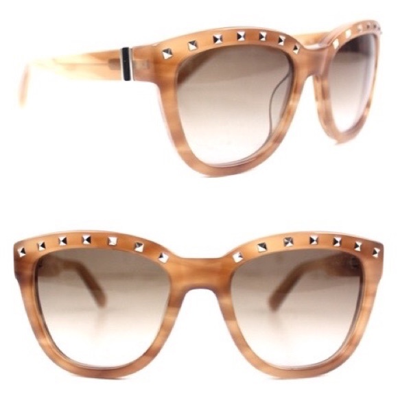 Valentino Striped Honey Rockstud Sunglasses New main image 4