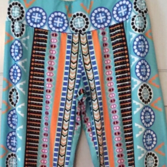 HP NWT Comfy Blue/Orange Comfy Bootcut Leggings - Picture 3 of 3