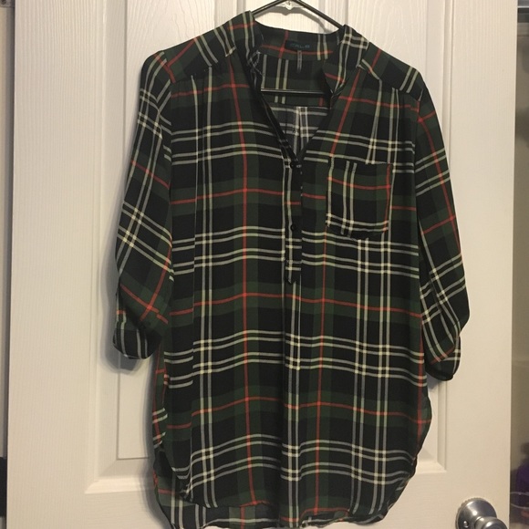 Green plaid shirt