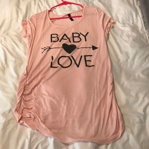Size small rose pink baby love maternity shirt