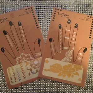 Hand tattoo henna gold Bollywood flash golden chic