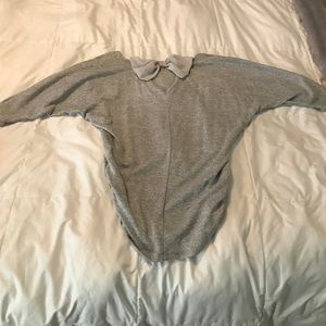 Gray top with bow in the back