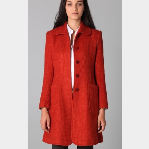Theory Sonoa Patchwork Wool Blend Coat Large