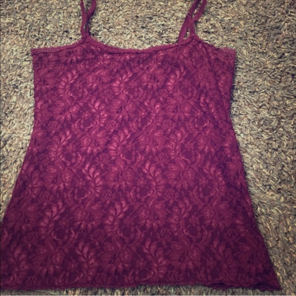 Maroon lace tank