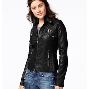Jou Jou Vegan Leather Moto Jacket