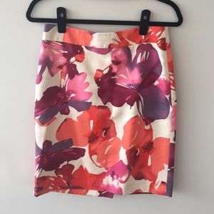 LOFT Flowered Pencil Skirt