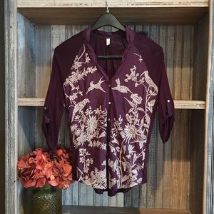 GORGEOUS embroidered silk upper top by Tiny