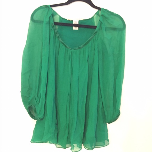 Green Silk DVF top
