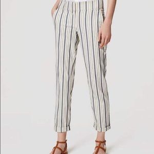 Loft Herringbone Stripe Pants