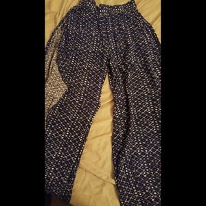 Pants with split to waist, flowing free, unique