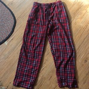 Red plaid fleece pj pants